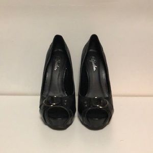Black Peep Toe Pumps